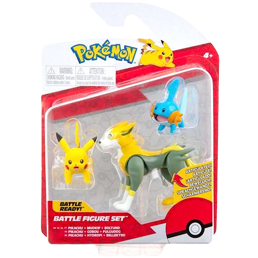 Pikachu, Mudkip, Boltund - Battle Figure Set