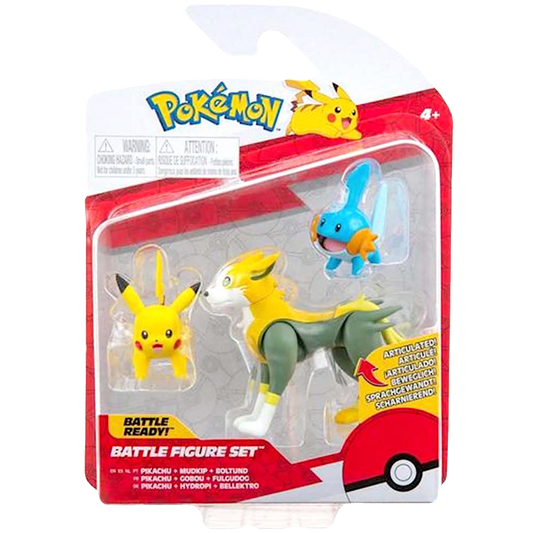 Pikachu, Mudkip, Boltund - Battle Figure Set